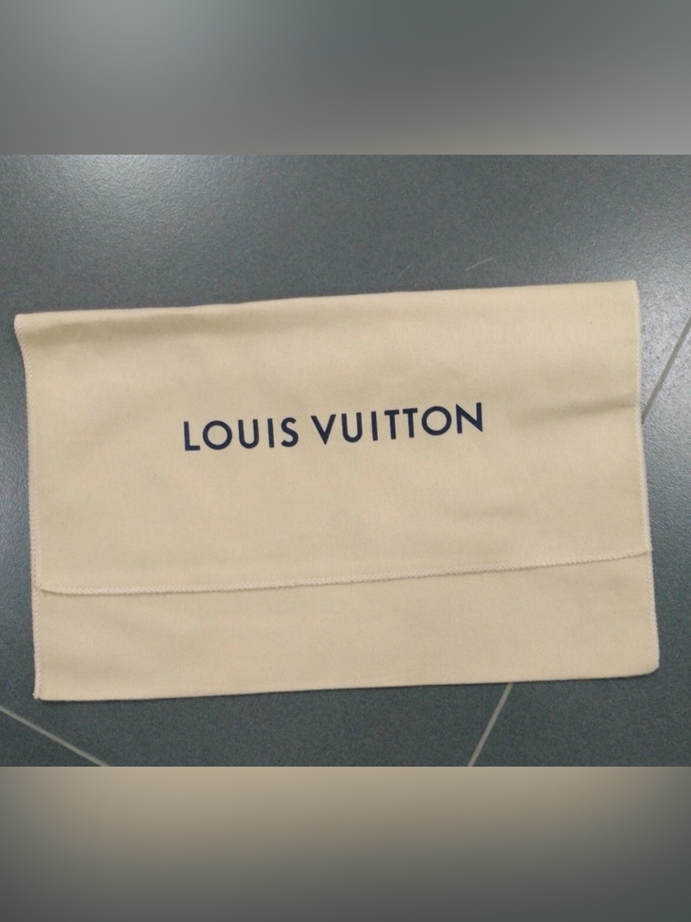 Louis Vuitton Beige Dust Pouch with Navy Logo